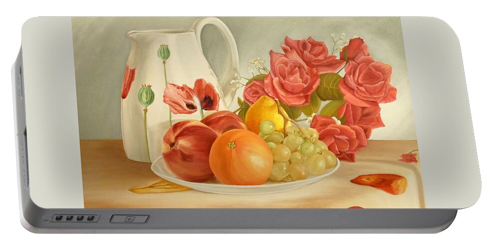 Still Life Portable Battery Charger featuring the painting Still Life by Angeles M Pomata