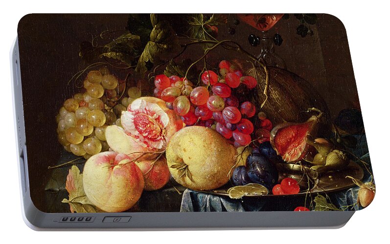 Still Portable Battery Charger featuring the painting Still Life by Cornelis de Heem