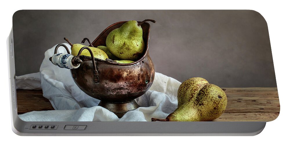 Still Life Portable Battery Charger featuring the photograph Still-Life with Pears by Nailia Schwarz