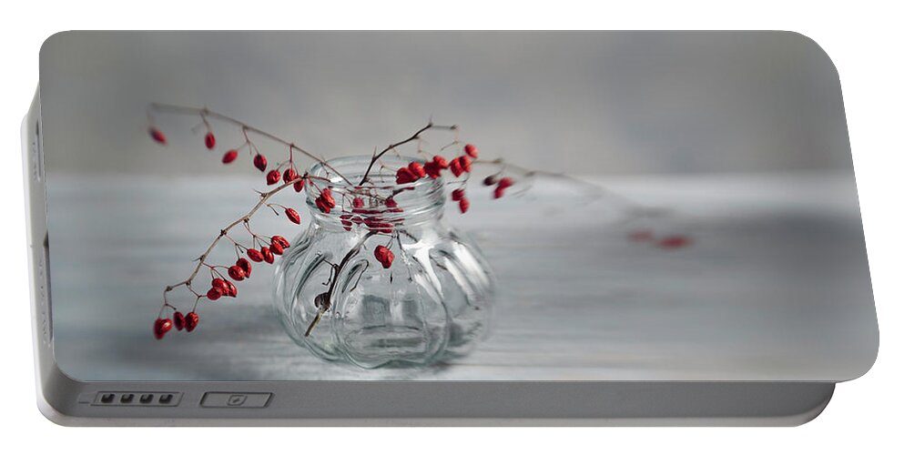 Still Life Portable Battery Charger featuring the photograph Still Life with Red Berries by Nailia Schwarz