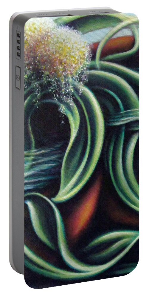 Flower Portable Battery Charger featuring the painting Still by Nad Wolinska