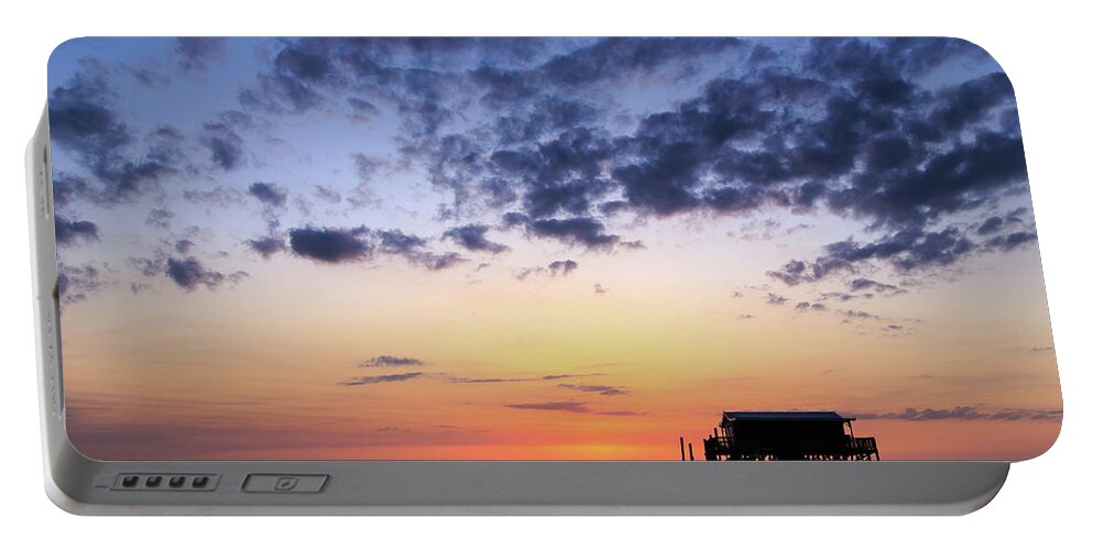 Florida Portable Battery Charger featuring the photograph Stilt House Sunset by Stefan Mazzola