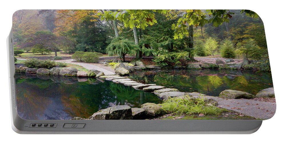 Autumn Portable Battery Charger featuring the photograph Stone Crossing by Tom Mc Nemar