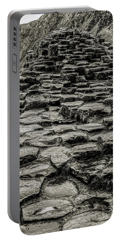 Ireland Rocks By Lexa Harpell Portable Battery Charger featuring the photograph Stone Steps Giants Causeway by Lexa Harpell
