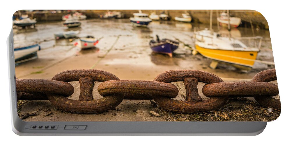 Chain Portable Battery Charger featuring the photograph Stonehaven chain by Howard Ferrier