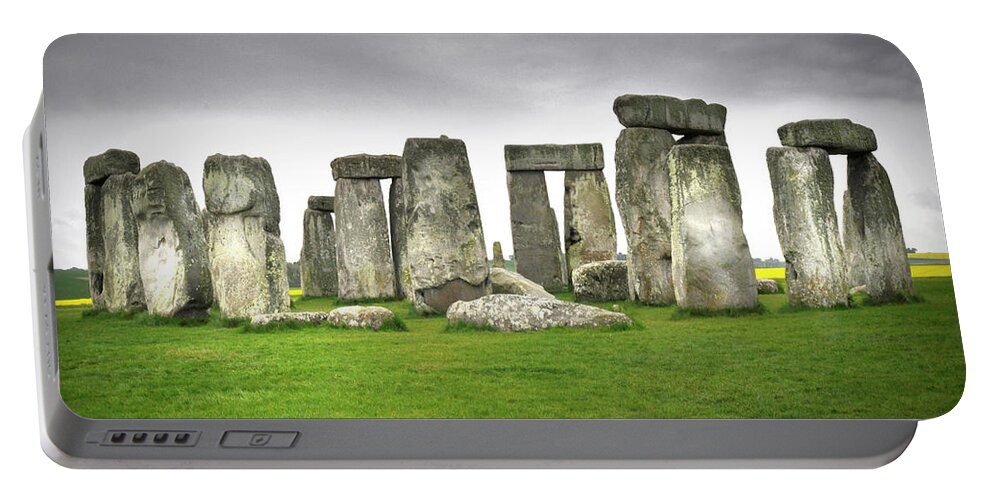 Stonehenge Portable Battery Charger featuring the digital art Stonehenge by Vicki Lea Eggen