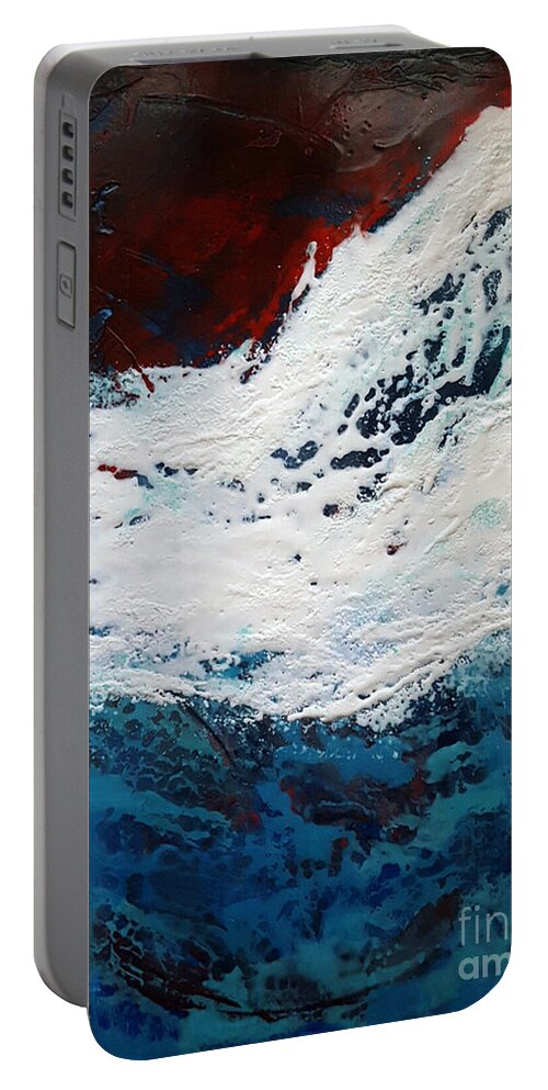 Abstract Portable Battery Charger featuring the painting Storm by Anita Thomas