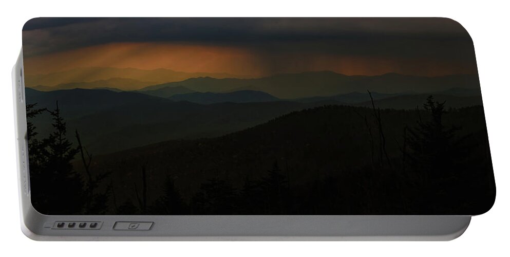 Storm Portable Battery Charger featuring the photograph Storm Brewing In The Smokies by Randall Evans