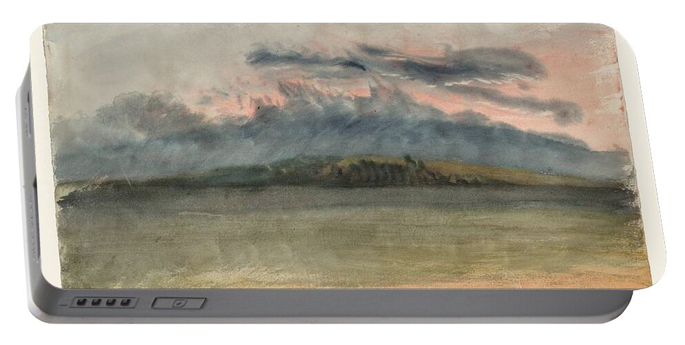 Joseph Mallord William Turner 1775�1851  Storm Clouds Sunset With A Pink Sky Portable Battery Charger featuring the painting Storm Clouds Sunset with a Pink Sky by Joseph Mallord