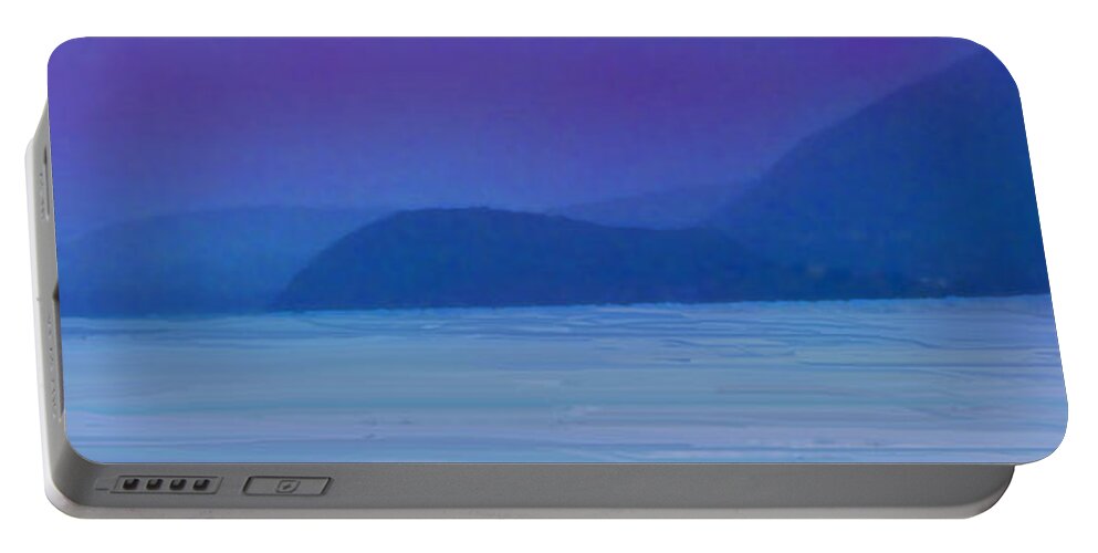 Ocean Portable Battery Charger featuring the digital art Storm Coming In by Ian MacDonald