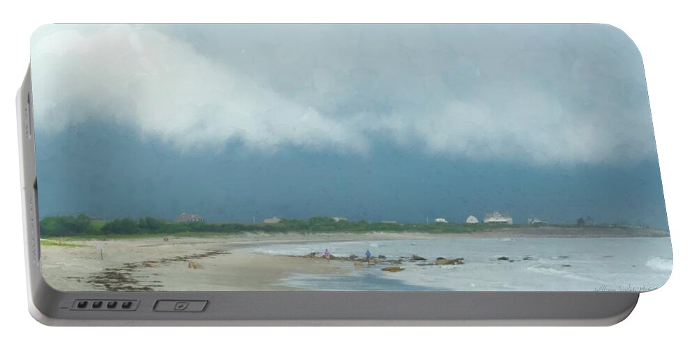 Seascape Portable Battery Charger featuring the painting Storm Over Goosewing by Bill McEntee