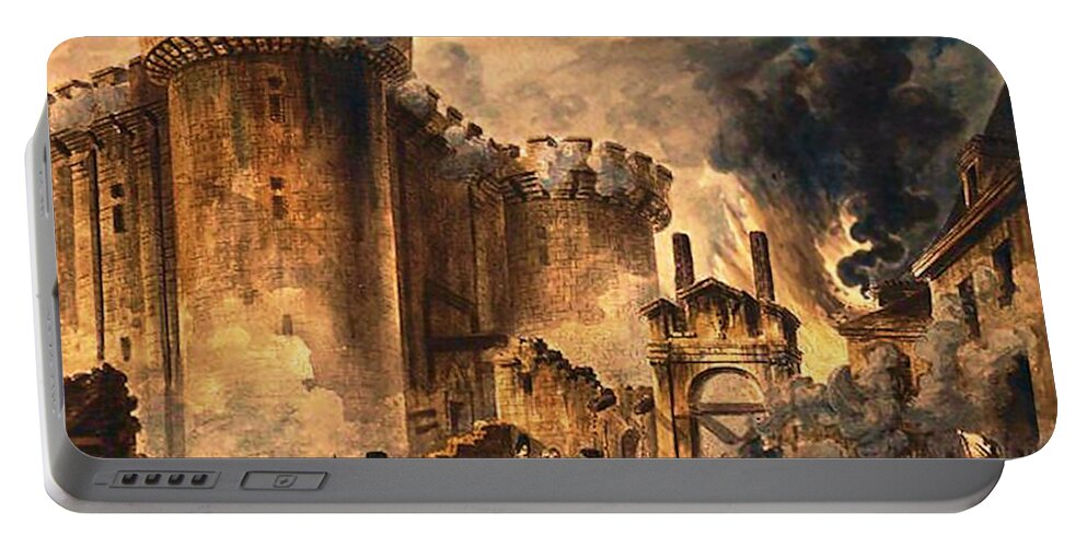 Storming Of The Bastille Portable Battery Charger featuring the painting Storming of the Bastille by Jean-Pierre Houel