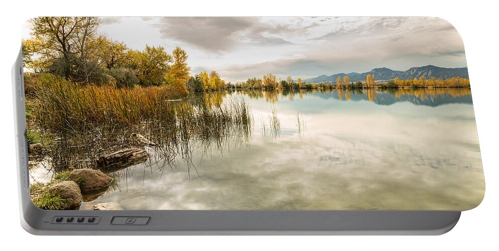 Flatirons Portable Battery Charger featuring the photograph Stormy Autumn Afternoon by James BO Insogna