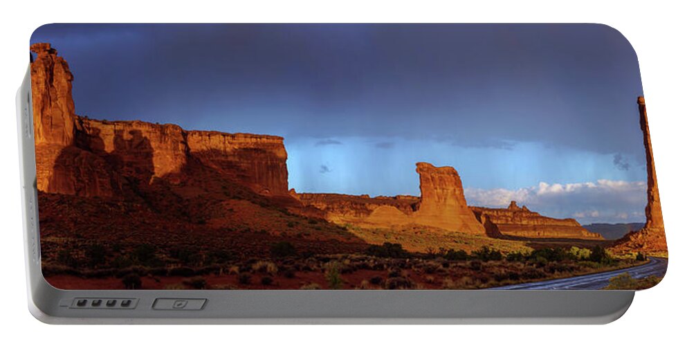 Stormy Desert Portable Battery Charger featuring the photograph Stormy Desert by Chad Dutson