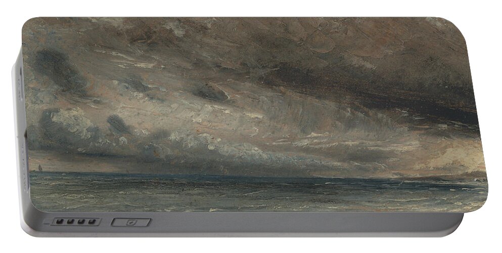 English Romantic Painters Portable Battery Charger featuring the painting Stormy Sea Brighton by John Constable