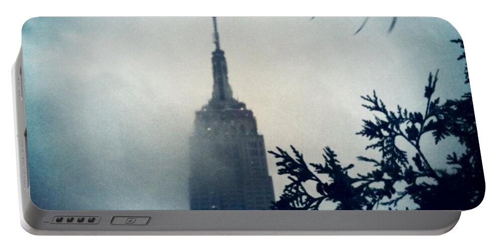 Empire State Building Portable Battery Charger featuring the photograph Stormy Skies by Denise Railey