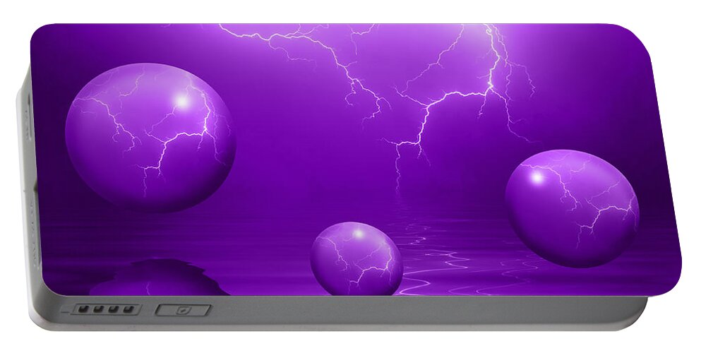 Bubbles Portable Battery Charger featuring the photograph Stormy Skies - Purple by Shane Bechler