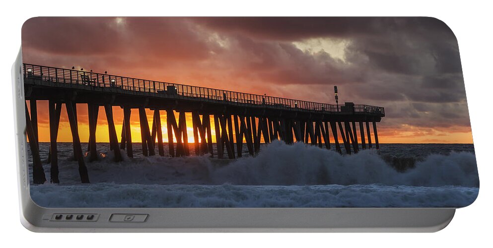 Beach Portable Battery Charger featuring the photograph Stormy Sunset by Ed Clark