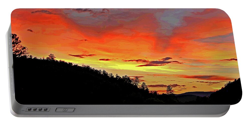 Sunset Portable Battery Charger featuring the photograph Stormy Sunset by Matalyn Gardner
