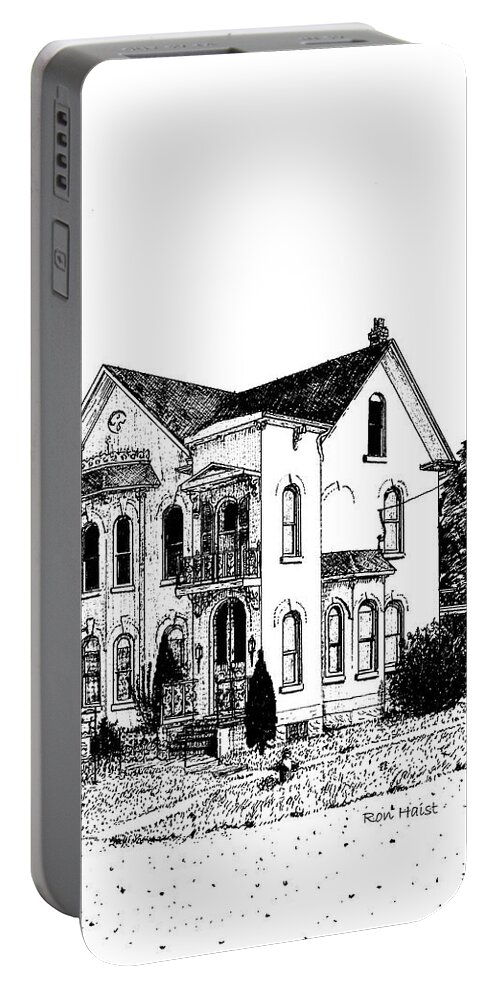 Pen Portable Battery Charger featuring the drawing Stouffville House by Ron Haist