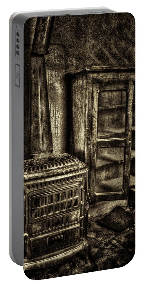 California Portable Battery Charger featuring the photograph Stove and Cabinet Bodie Ghost Town by Roger Passman
