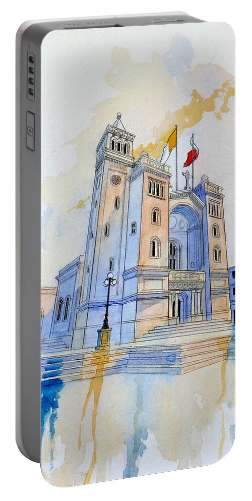 Church Portable Battery Charger featuring the painting St.Peter in Chains II by Ray Agius