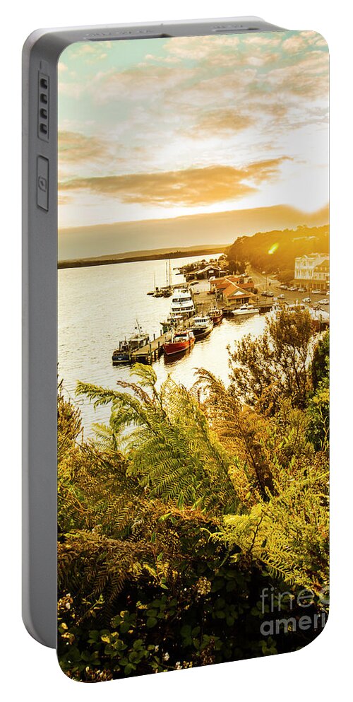 Strahan Portable Battery Charger featuring the photograph Strahan Sunset by Jorgo Photography