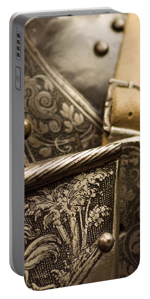 Knight Portable Battery Charger featuring the photograph Strapped in Steel by Scott Wyatt