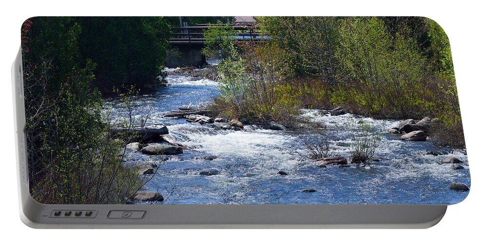 Outdoors Portable Battery Charger featuring the photograph Stream in Spring by David Porteus
