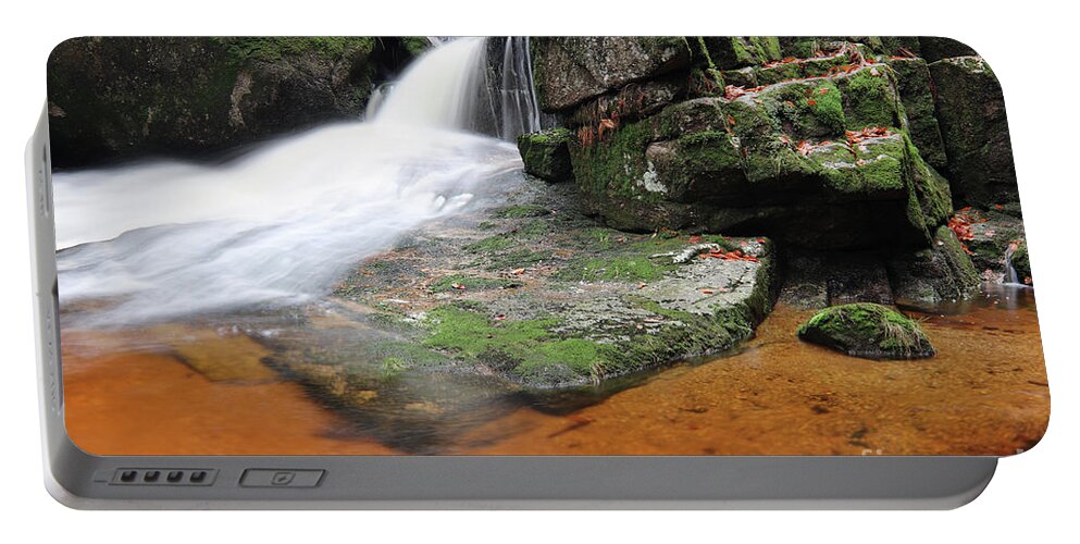 Stream Portable Battery Charger featuring the photograph Stream in the autumn forest by Michal Boubin