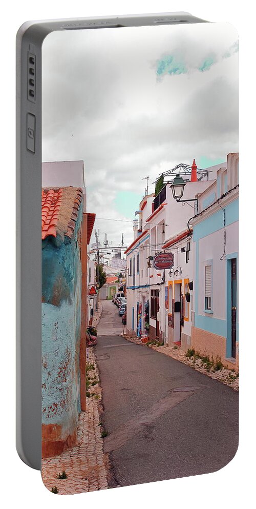Street Portable Battery Charger featuring the photograph Street in Alvor Portugal by Jeff Townsend
