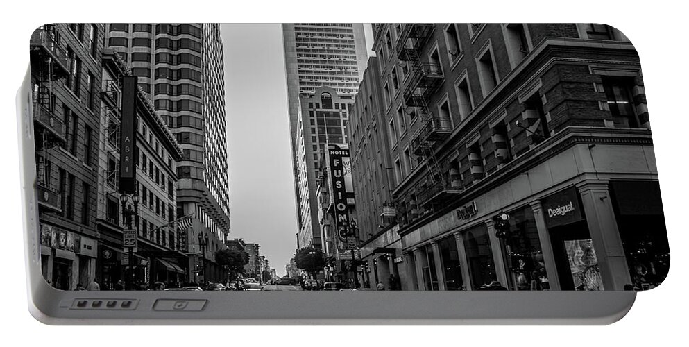 Street Portable Battery Charger featuring the photograph Street Scene, NYC by Lora Lee Chapman