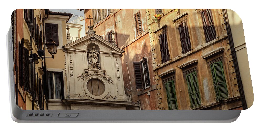 Street Portable Battery Charger featuring the photograph Streets of Rome - Through art and history by AM FineArtPrints