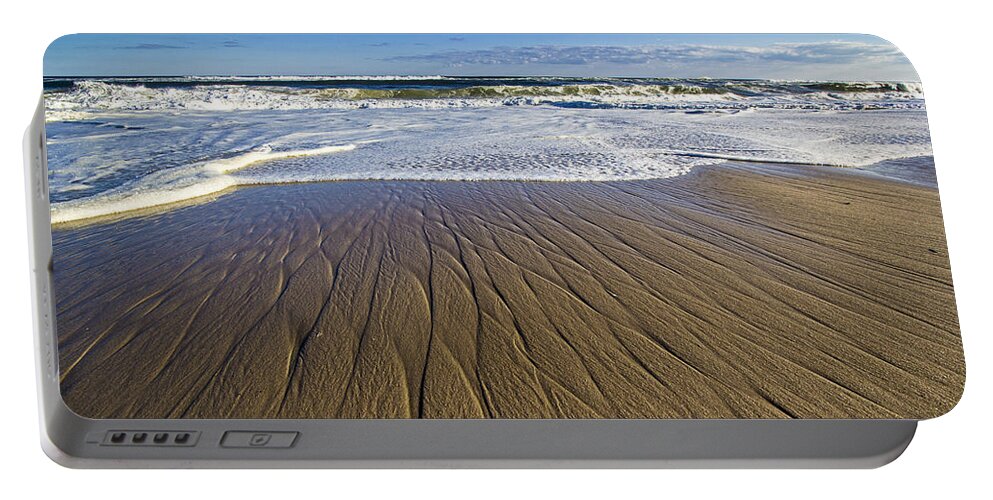 Striped Portable Battery Charger featuring the photograph Striped Shore Break by Robert Seifert