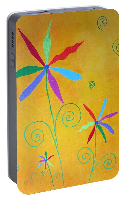 Allegretto Art Portable Battery Charger featuring the painting Stronger Together by Pamela Allegretto
