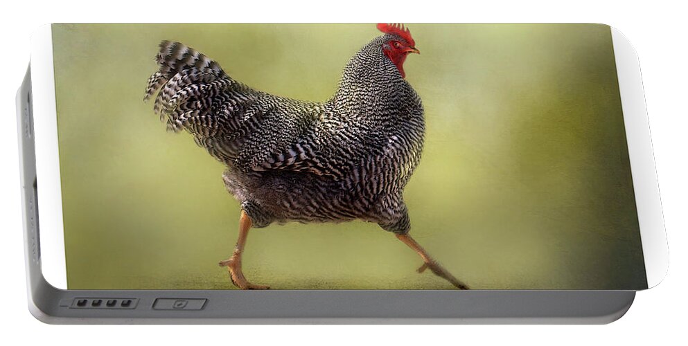 Rooster Portable Battery Charger featuring the photograph Strutting that Stuff by Kathy Russell