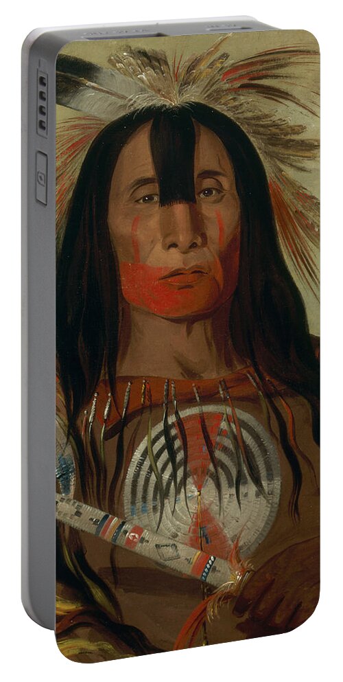 George Catlin Portable Battery Charger featuring the painting Stu-mick-o-sucks, Buffalo Bull's Back Fat, Head Chief by George Catlin