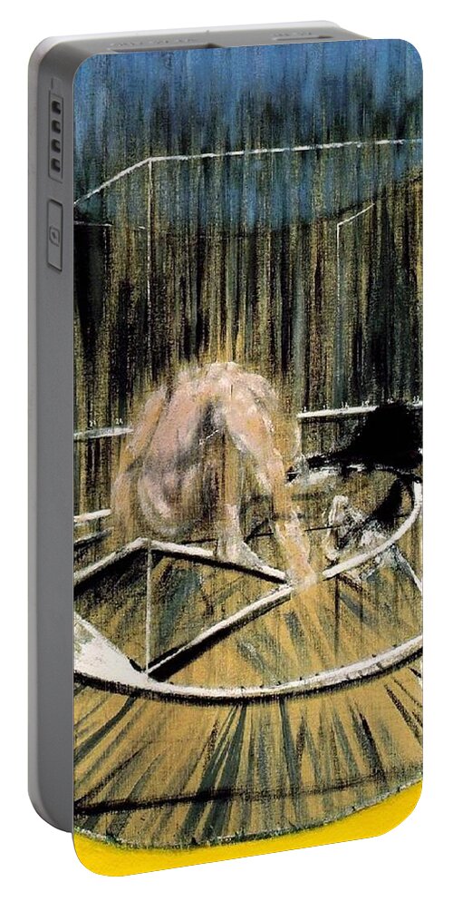 Francis Bacon Portable Battery Charger featuring the painting Study for Crouching Nude by Francis Bacon
