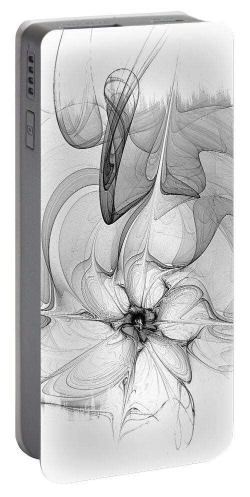 Digital Art Portable Battery Charger featuring the digital art Study in Monochrome by Amanda Moore