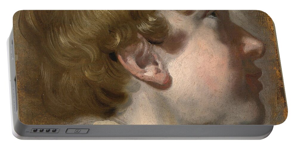 Pieter Van Mol Portable Battery Charger featuring the painting Study of a Boy's Head by Pieter van Mol