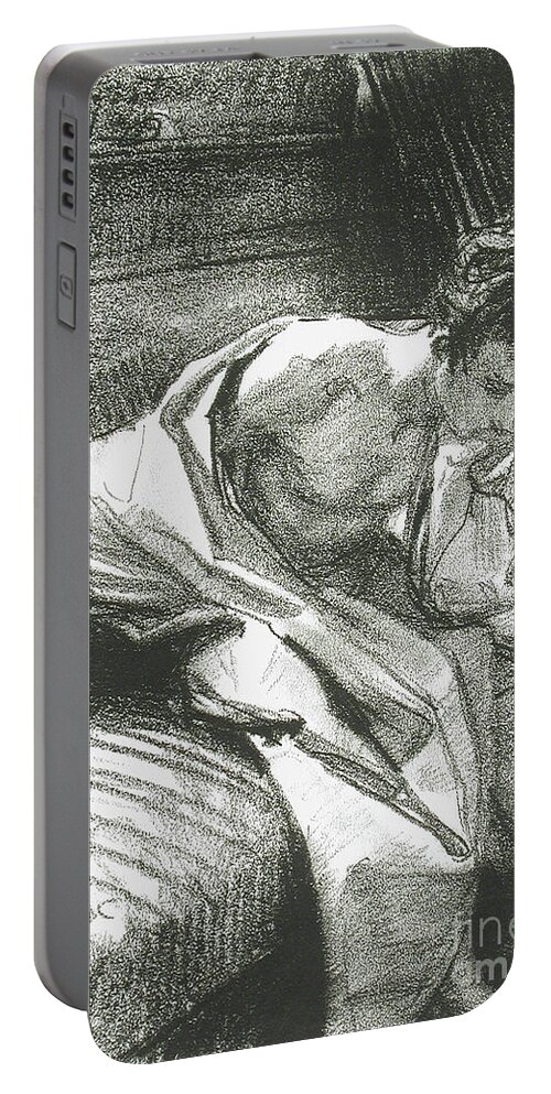 American Portable Battery Charger featuring the drawing Study of a Young Man Seated, 1895 by John Singer Sargent