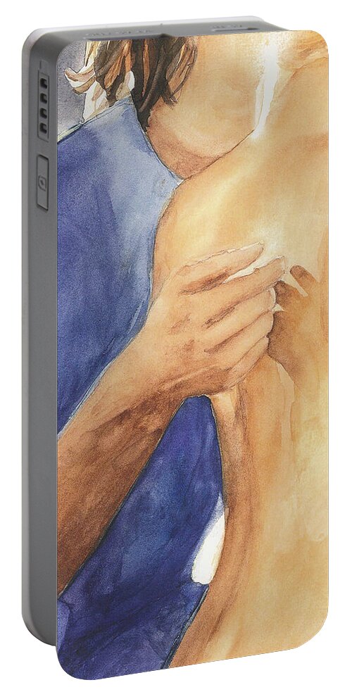Lovers Portable Battery Charger featuring the painting Study of Lovers by Vicki Housel