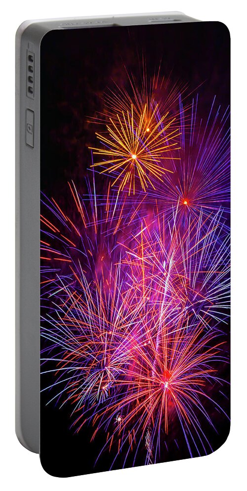 Dazzling Portable Battery Charger featuring the photograph Stunning Fireworks by Garry Gay