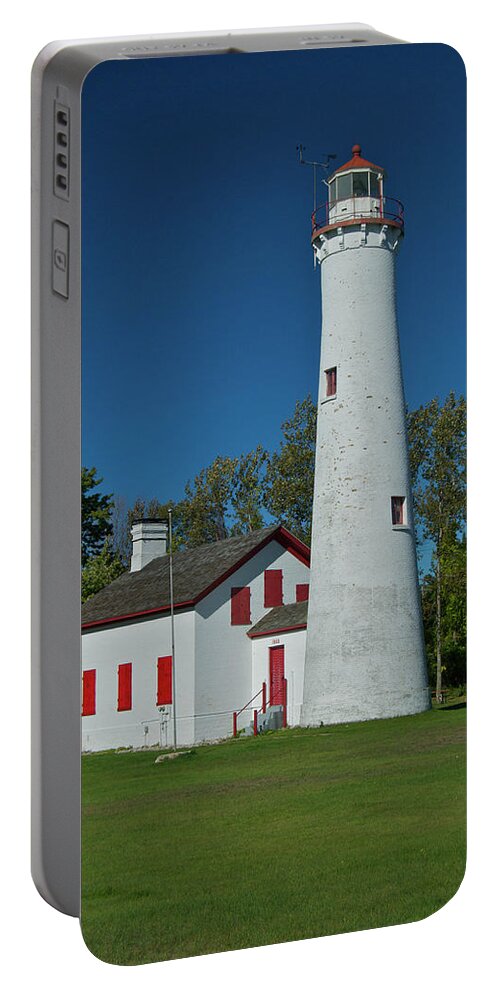 Sturgeon Portable Battery Charger featuring the photograph Sturgeon Point Light house 9411 by Michael Peychich
