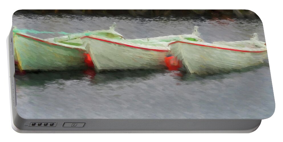 Iceland Portable Battery Charger featuring the photograph Stykkisholmur Rowboats by Tom Singleton