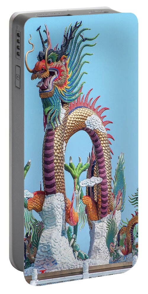 Temple Portable Battery Charger featuring the photograph Suan Sawan Golden Dancing Dragon DTHNS0144 by Gerry Gantt