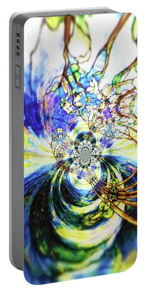 Abstract Portable Battery Charger featuring the photograph Sucked into the Vortex by Stacie Siemsen