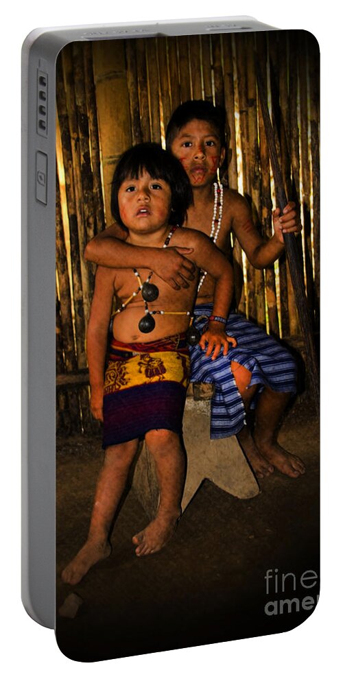 Boy Portable Battery Charger featuring the photograph Sucua Kids 901 by Al Bourassa