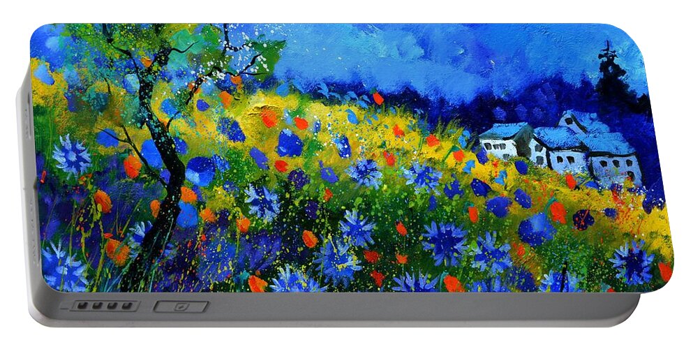 Landscape Portable Battery Charger featuring the painting Summer 2016 by Pol Ledent