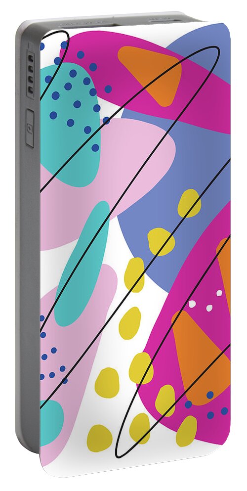 Drawing Portable Battery Charger featuring the drawing Summer Abstraction 3 by Maria Biro
